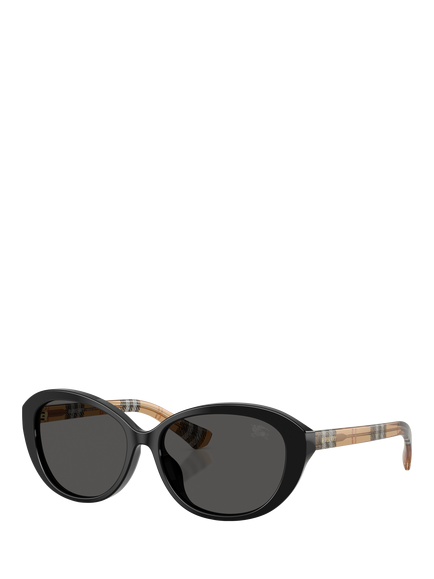 Butterfly BE4507D Women's Oval Sunglasses, Black/Brown, Black/Brown