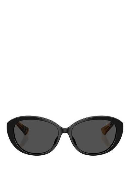 Butterfly BE4507D Women's Oval Sunglasses, Black/Brown - view 2, Black/Brown