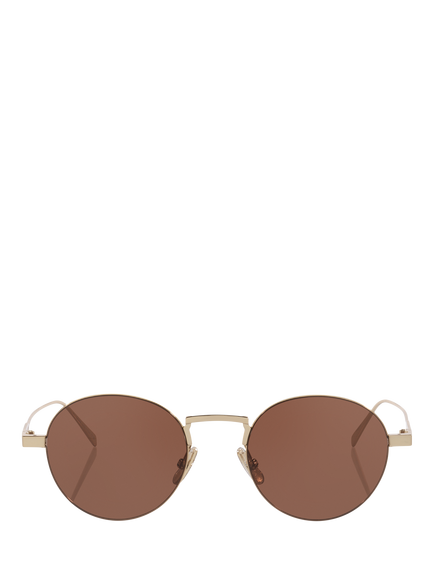 Celine CL000630 Unisex Round Sunglasses, Gold/Brown - view 2, Gold/Brown