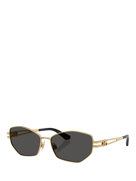 Dolce & Gabbana DG2338 Women's Irregular Sunglasses, Gold/Grey, Gold/Grey