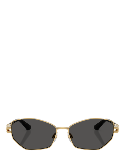 Dolce & Gabbana DG2338 Women's Irregular Sunglasses, Gold/Grey - view 2, Gold/Grey