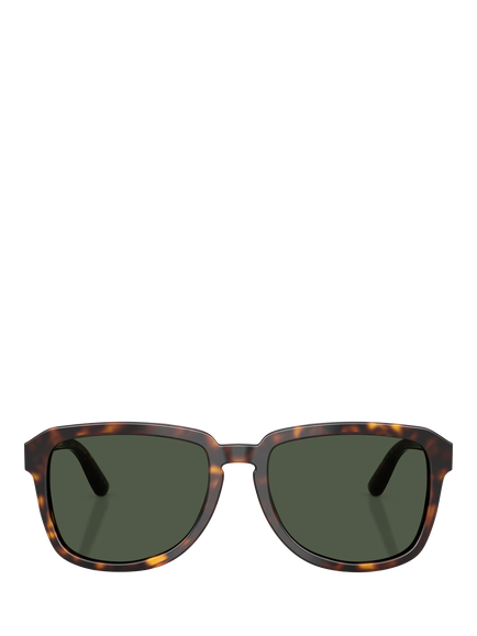 Dolce & Gabbana DG4566 Women's Polarised Square Sunglasses, Havana/Green - view 2, Havana/Green