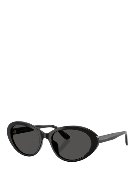 Dolce & Gabbana DG4570 Women's Oval Sunglasses, Black/Grey