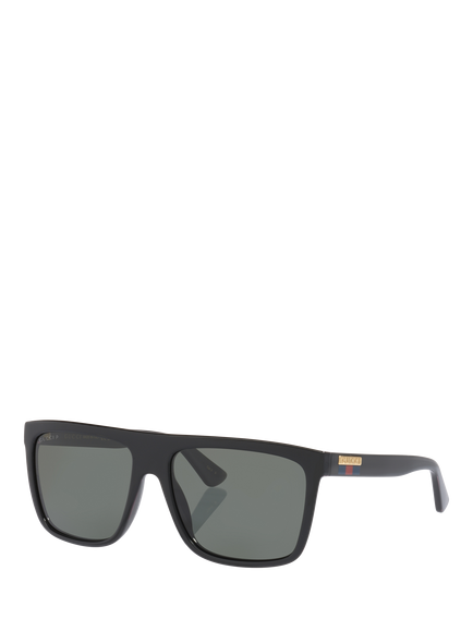 GUCCI GC001850 Unisex Square Sunglasses, Black Shiny, Black Shiny
