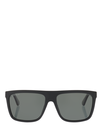 GUCCI GC001850 Unisex Square Sunglasses, Black Shiny - view 2, Black Shiny