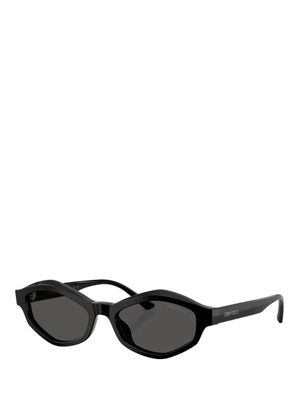 Jimmy Choo JC5077U Women's Irregular Frame Sunglasses, Black/Grey