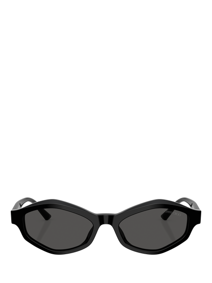 Jimmy Choo JC5077U Women's Irregular Frame Sunglasses - view 2, Black/Grey