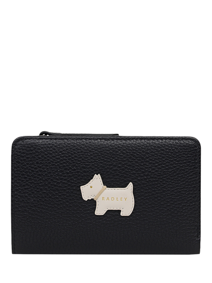 Radley Loyal Collection Medium Bifold Leather Purse, Black, Black
