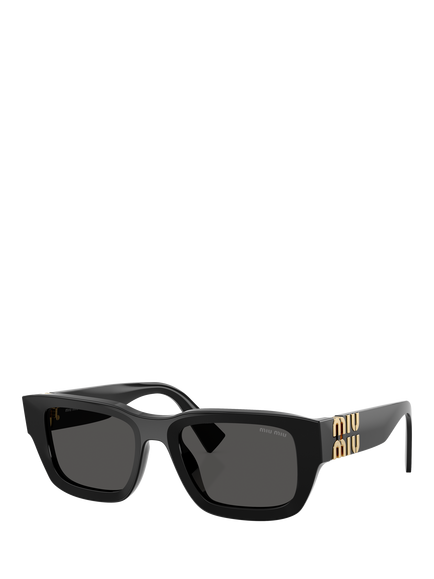 Miu Miu MU C04S Women's Square Sunglasses, Black/Grey, Black/Grey