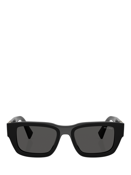 Miu Miu MU C04S Women's Square Sunglasses, Black/Grey - view 2, Black/Grey