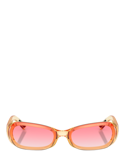 Miu Miu MU C07SU Unisex Rectangular Sunglasses, Transparent Yellow - view 2, Transparent Yellow