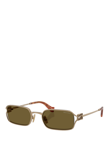 Miu Miu MU C50S 52 Women's Round Sunglasses, Old Gold, Old Gold