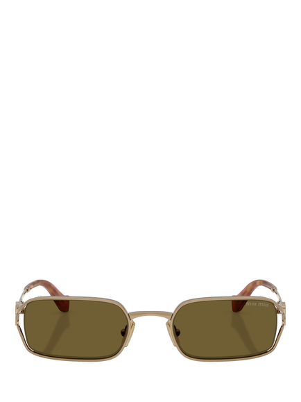 Miu Miu MU C50S 52 Women's Round Sunglasses, Old Gold - view 2, Old Gold