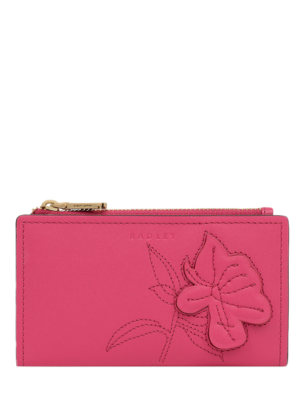 Radley Medium Percy Grove Floral Leather Purse, Camellia, Camellia