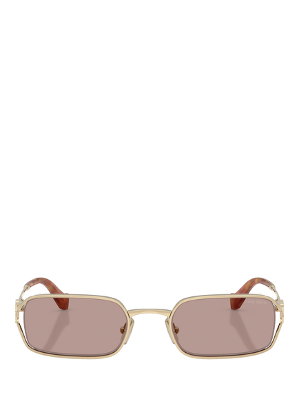 Miu Miu MU C50S Women's Round Sunglasses, Pale Gold - view 2, Pale Gold