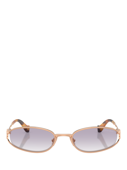 Miu Miu MU C51S Women's Oval Sunglasses, Rose Gold - view 2, Rose Gold