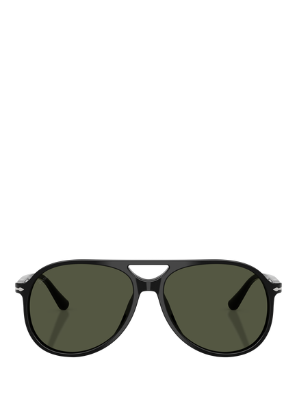 Persol PO3403S Women's Aviator Sunglasses, Black/Green - view 2, Black/Green