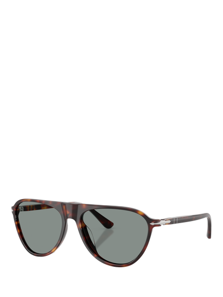 Persol PO3404S Women's Aviator Sunglasses, Havana/Blue, Havana/Blue