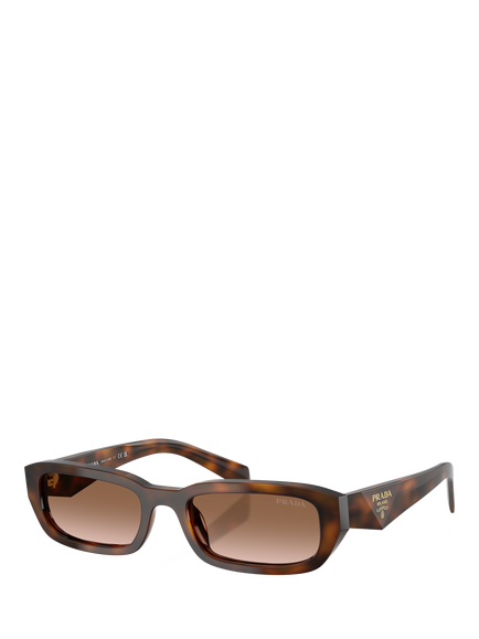 Prada PR B06S Women's Rectangular Sunglasses, Juniper Tortoise/Brown, Juniper Tortoise/Brown