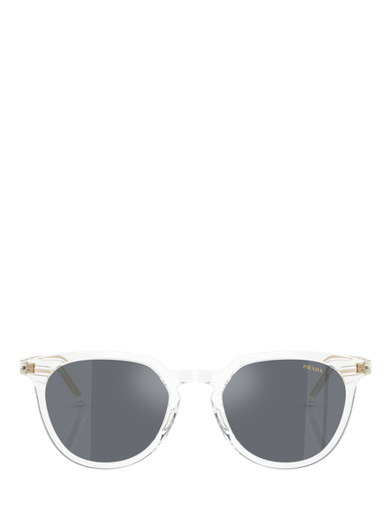 Prada PR D15SD Unisex Oval Sunglasses - view 2, Clear/Mirror Grey