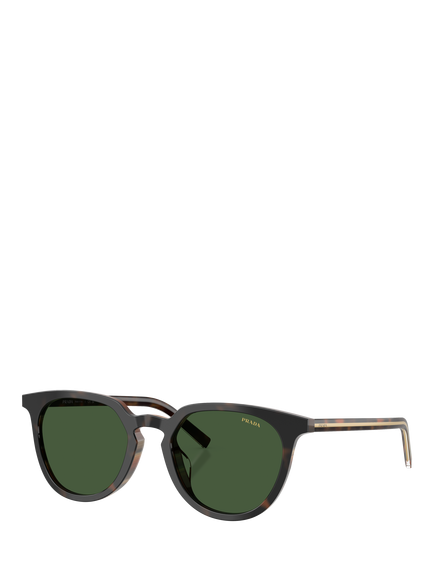 Prada PR D15SD Unisex Oval Sunglasses, Cherry Tortoise/Green