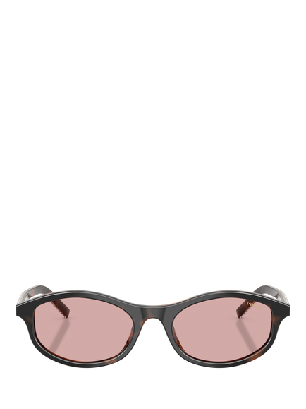 Prada PR D17S Unisex Oval Sunglasses, Cherry Tortoise/Pink - view 2, Cherry Tortoise/Pink