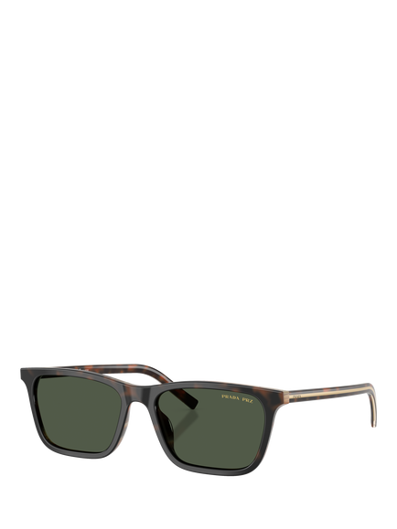 Prada PRD19S Women's Rectangular Sunglasses, Cherry Tortoise/Tabacco Horn, Cherry Tortoise/Tabacco Horn
