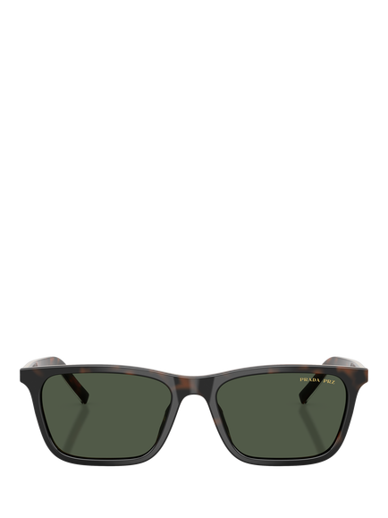 Prada PRD19S Women's Rectangular Sunglasses, Cherry Tortoise/Tabacco Horn - view 2, Cherry Tortoise/Tabacco Horn