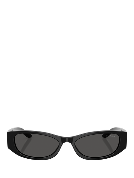 Prada PRD22S Women's Oval Sunglasses, Black - view 2, Black