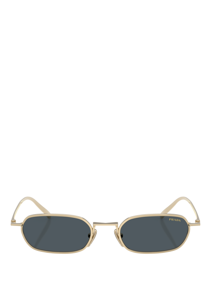 Prada PRD58S Women's Oval Sunglasses, Pale Gold - view 2, Pale Gold