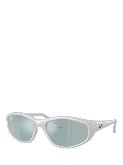 Ray-Ban RB2228 Unisex Irregular Sunglasses, Silver/Green, Silver/Green