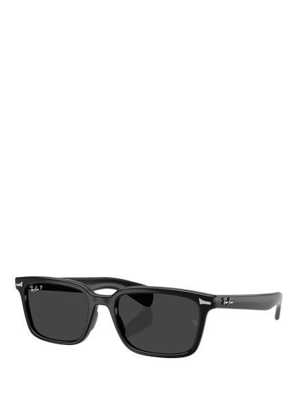 Ray-Ban RB2234 Unisex Rectangular Sunglasses, Black, Black