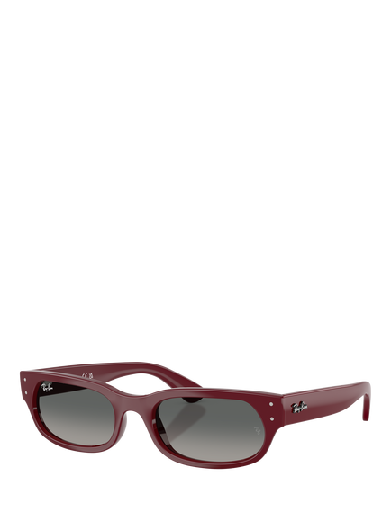 Ray-Ban RB2236 Oval Gradient Sunglasses, Bordeaux/Grey, Bordeaux/Grey