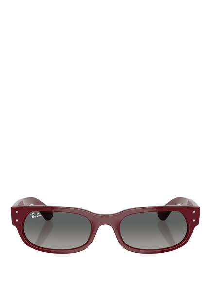 Ray-Ban RB2236 Oval Gradient Sunglasses, Bordeaux/Grey - view 2, Bordeaux/Grey