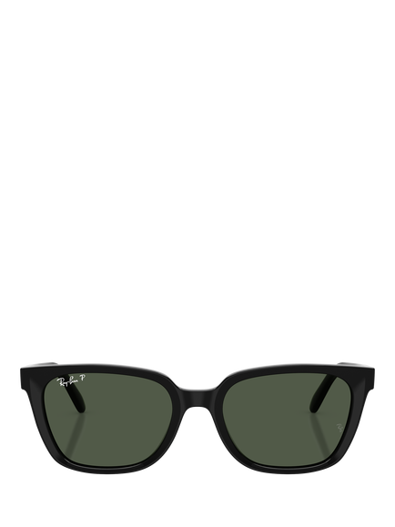 Ray-Ban RB2243D Rectangular Sunglasses, Black/Green - view 2, Black/Green