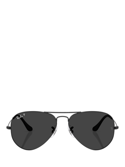 Ray-Ban RB3025 Aviator Unisex Polarised Sunglasses, Black - view 2, Black