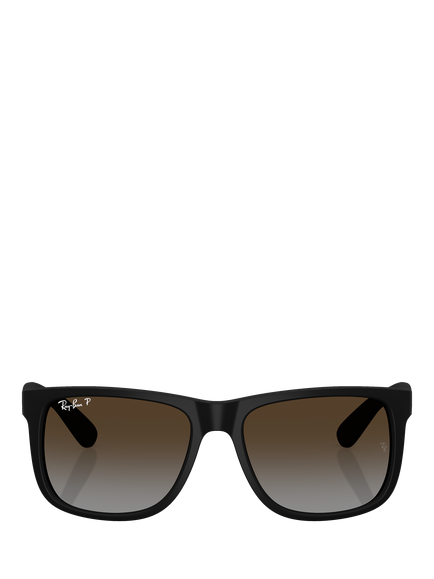 Ray-Ban RB4165 Unisex Polarised Square Sunglasses, Black/Brown - view 2, Black/Brown