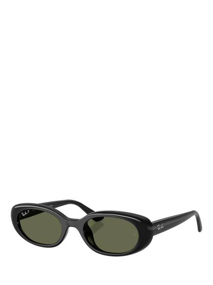 Ray-Ban RB4441D Polarised Pillow Sunglasses, Black/Green, Black/Green