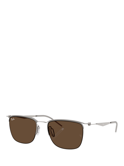 Ray-Ban RB8550 Unisex Square Sunglasses, Gunmetal/Brown
