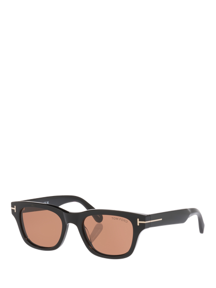 TOM FORD TR002402 Men's D-Frame Sunglasses, Shiny Black/Brown, Shiny Black/Brown