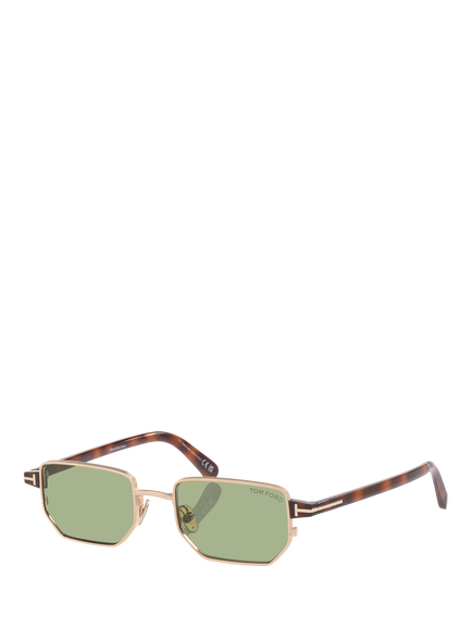 TOM FORD TR002405 Unisex Rectangular Sunglasses, Gold Pink/Green, Gold Pink/Green