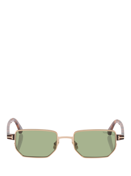 TOM FORD TR002405 Unisex Rectangular Sunglasses, Gold Pink/Green - view 2, Gold Pink/Green