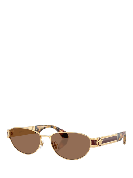 Versace VE2304 Women's Cat's Eye Sunglasses, Gold/Brown