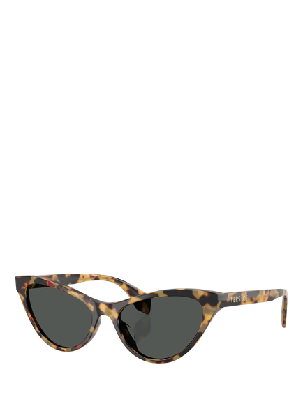 Versace VE4522U Women's Cat's Eye Sunglasses, Brown Havana/Grey