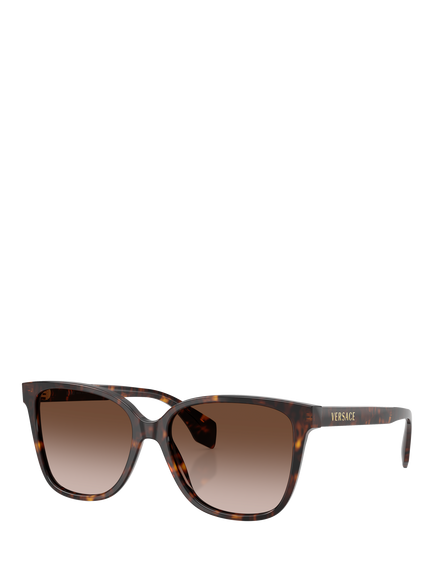 Versace VE4523 Women's Butterfly Sunglasses, Dark Havana/Brown, Dark Havana/Brown
