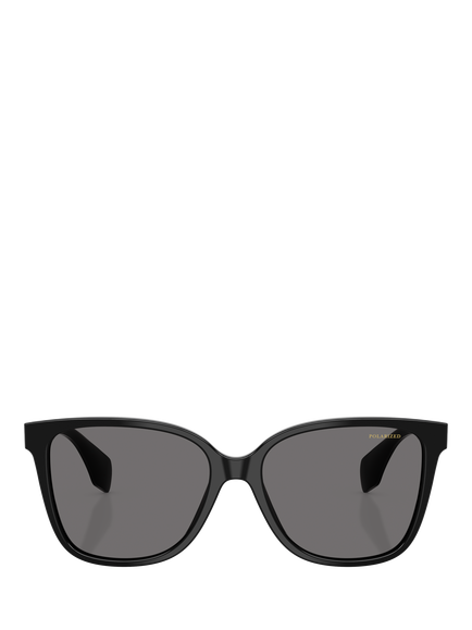 Versace VE4523 Women's Polarised Butterfly Sunglasses, Black/Grey - view 2, Black/Grey