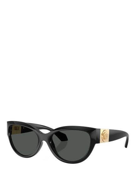 Versace VE4524U Women's Cat's Eye Sunglasses, Black/Grey, Black/Grey