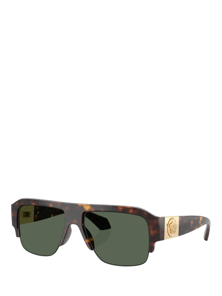 Versace VE4525U Men's Square Sunglasses, Dark Havana, Dark Havana