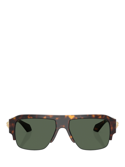 Versace VE4525U Men's Square Sunglasses, Dark Havana - view 2, Dark Havana