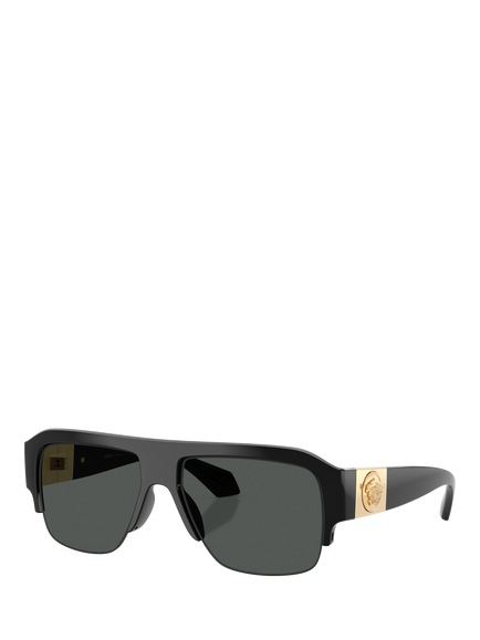 Versace VE4525U Men's Square Sunglasses, Black, Black